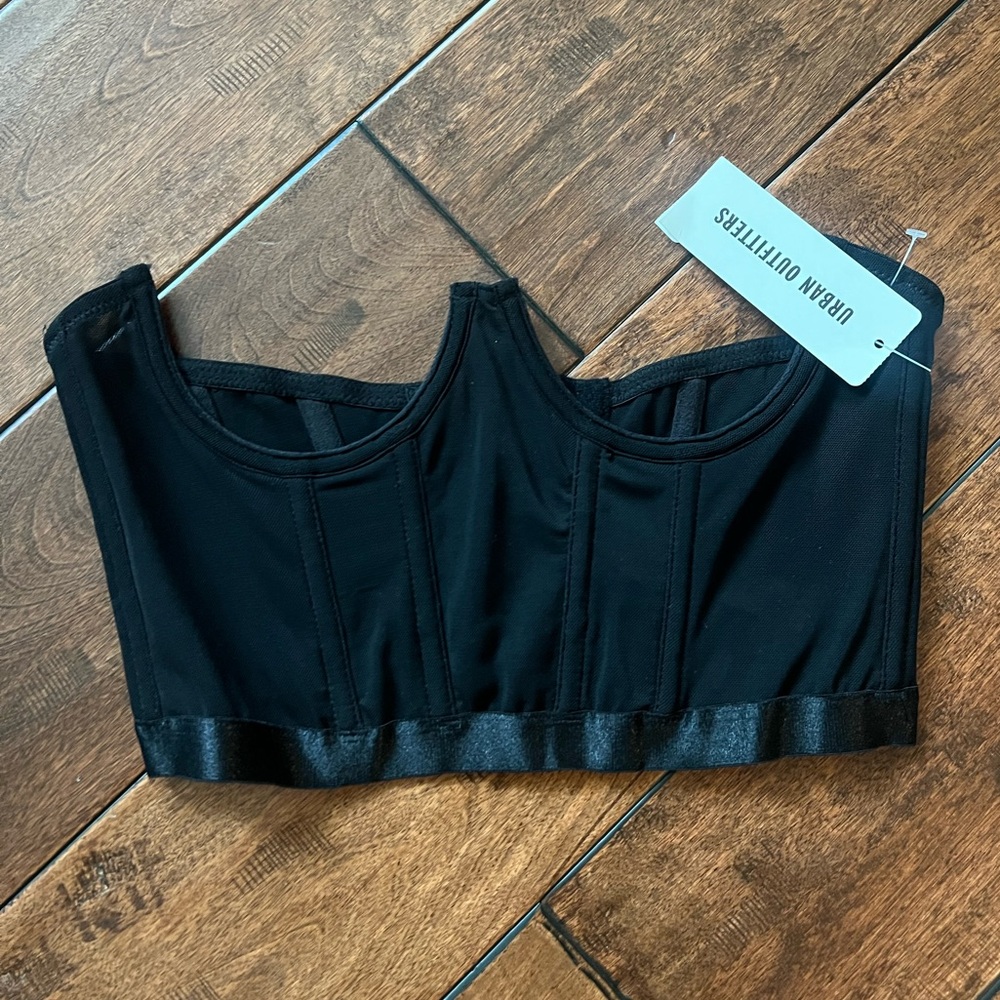 NWT Black urban outfitters corset top